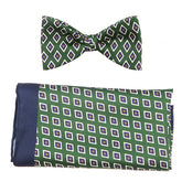 Green Vintage Diamond Mac Bow Tie Set - Tie Doctor